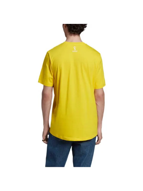 Футболка fifa world cup 2022 brasil t-shirt 'yellow green' Adidas — изображение 4 из 4, желтый/зеленый