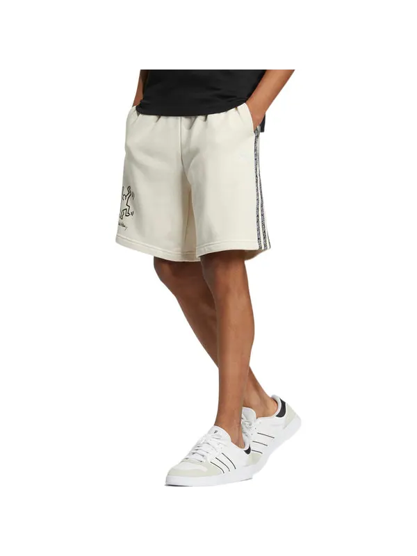 Шорты men's neo x . crossover cartoon pattern stripe athleisure casual sports shorts beige Adidas — изображение 2 из 4