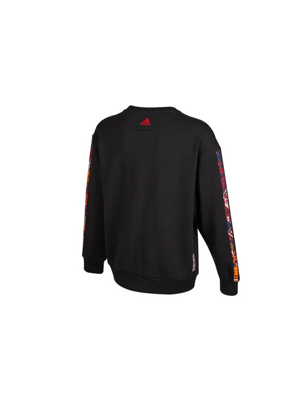 Толстовка Men's adidas Mic Rose Crew Limited Printing Basketball Sports Round Neck Pullover Black — изображение 2 из 4