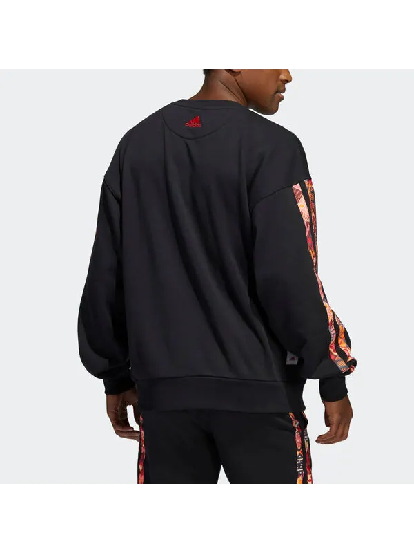 Толстовка Men's adidas Mic Rose Crew Limited Printing Basketball Sports Round Neck Pullover Black — изображение 4 из 4