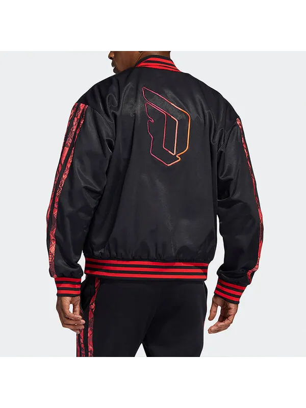 Куртка Men's adidas Mic Dame Jacket Lillard Basketball Sports Baseball Black — изображение 3 из 4, мульти