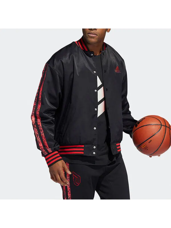 Куртка Men's adidas Mic Dame Jacket Lillard Basketball Sports Baseball Black — изображение 4 из 4, мульти
