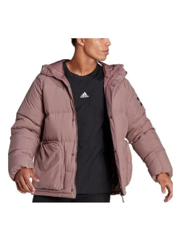 Пуховик Adidas Utilitas Down Hooded Jacket — изображение 1 из 2, розовый