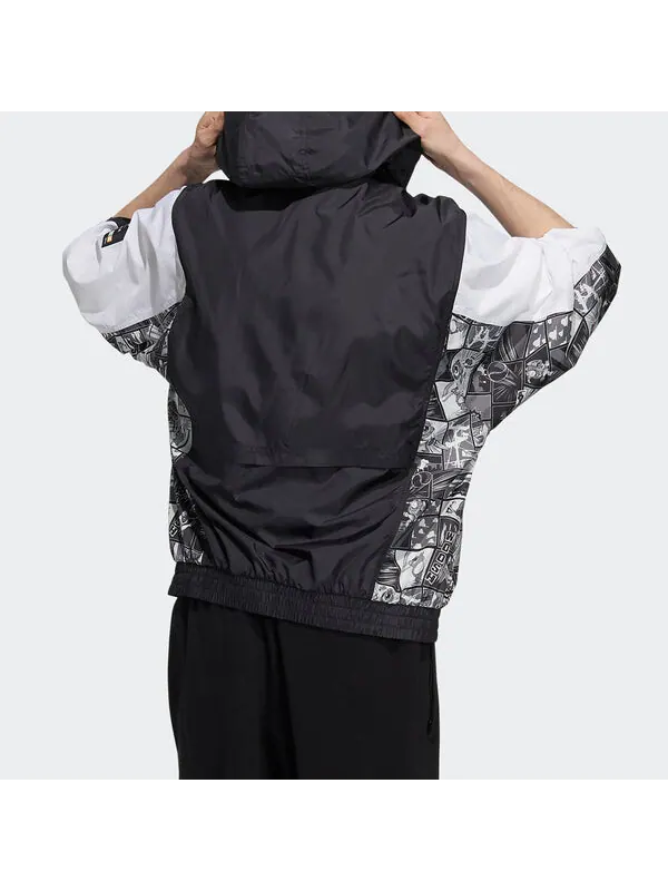 Куртка adidas originals Zipper Sports Hooded Jacket Black — изображение 3 из 4, черный