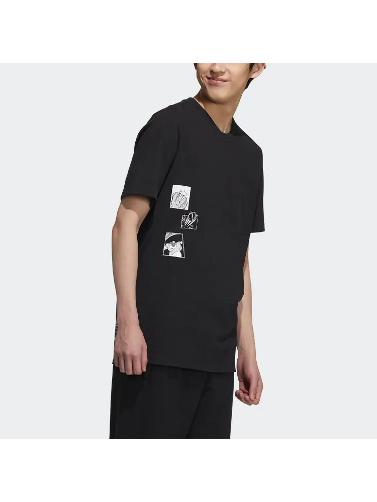 Футболка adidas originals x PIXAR Crossover Casual Pattern Printing Short Sleeve Couple Style Black — изображение 4 из 5