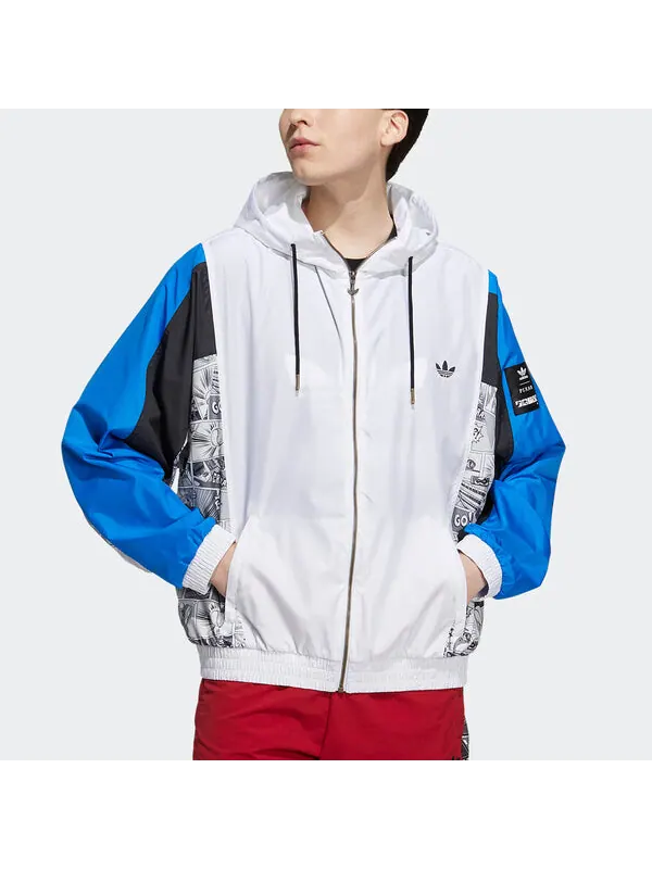 Куртка adidas originals x Disney Crossover Manga Wb Pattern Sports Hooded Jacket White — изображение 3 из 4, белый