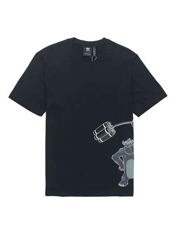 Футболка originals x pixar crossover logo printing round neck short sleeve black Adidas — изображение 1 из 4, черный