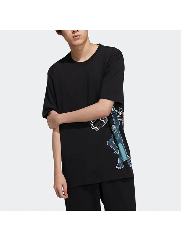 Футболка originals x pixar crossover logo printing round neck short sleeve black Adidas — изображение 3 из 4, черный