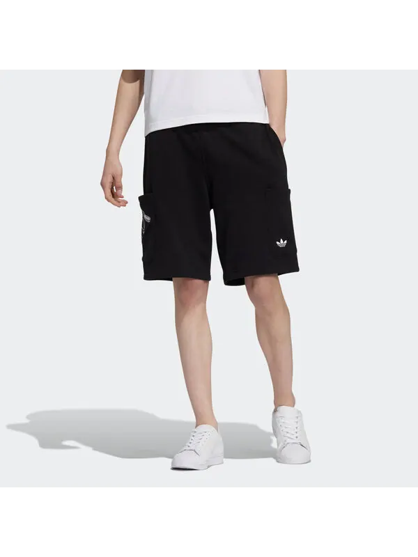 Шорты originals x disney crossover manga short 2 strawberry bear embroidered sports shorts black Adidas — изображение 2 из 4