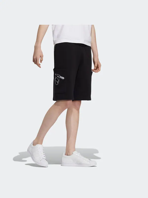 Шорты originals x disney crossover manga short 2 strawberry bear embroidered sports shorts black Adidas — изображение 4 из 4