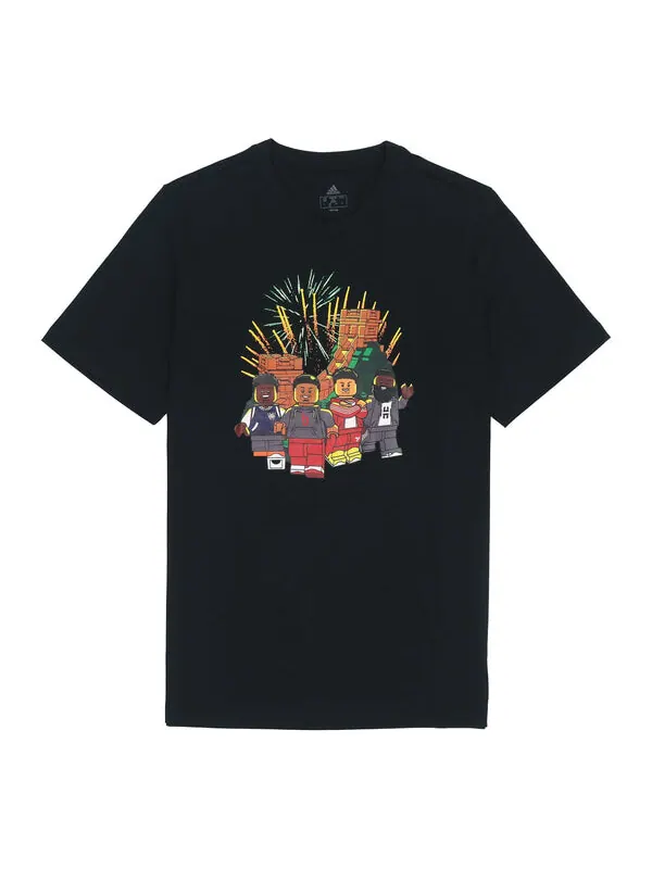 Футболка Men's adidas x LEGO Crossover Cartoon Character Great Wall Pattern Printing Round Neck — изображение 1 из 4, мульти