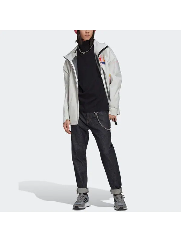 Куртка adidas Belgium MYSHELTER Jacket 'Cloud White Pink' — изображение 2 из 4, белый/розовый