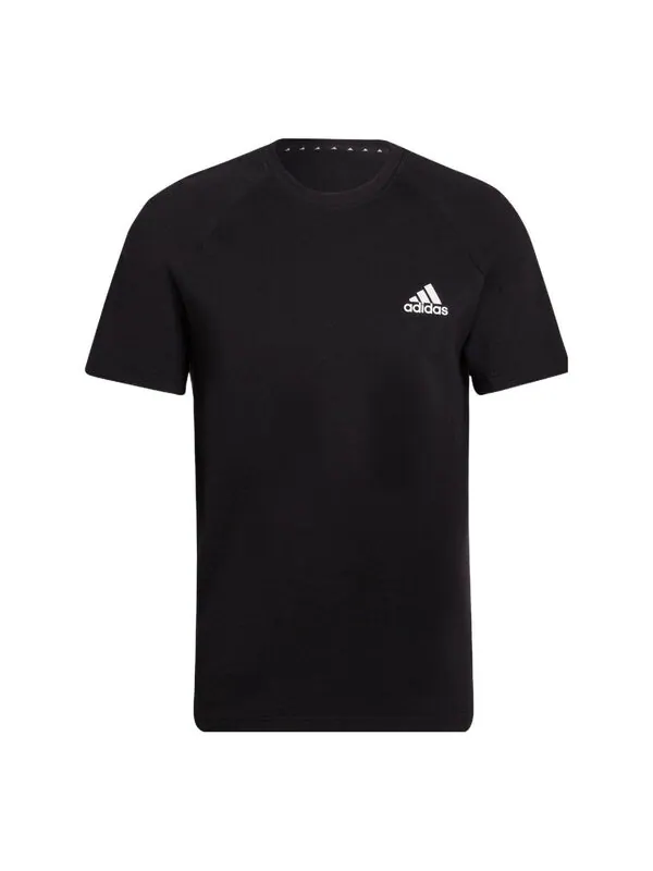 Футболка adidas Solid Color Logo Micro Mark Casual Sports Short Sleeve Black — изображение 1 из 4, мульти