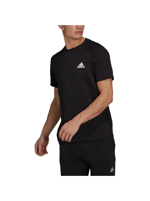 Футболка adidas Solid Color Logo Micro Mark Casual Sports Short Sleeve Black — изображение 2 из 4, мульти