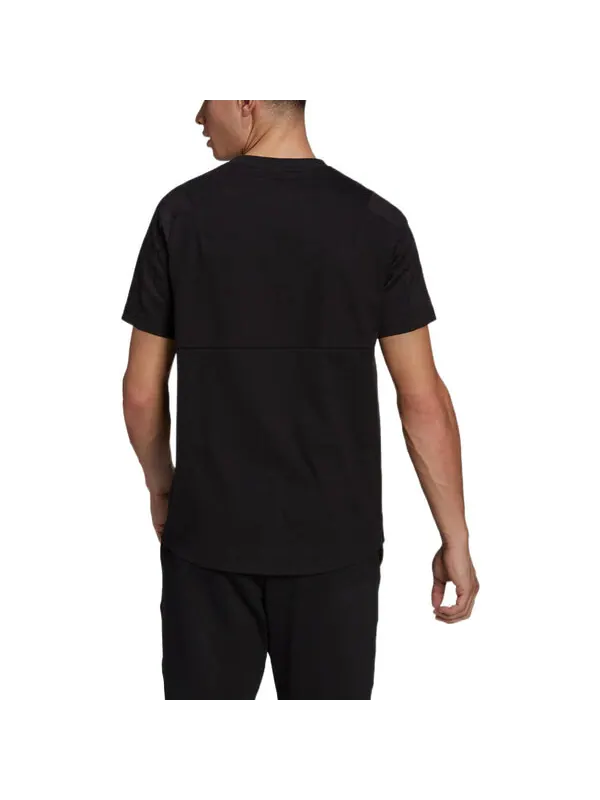 Футболка adidas Solid Color Logo Micro Mark Casual Sports Short Sleeve Black — изображение 3 из 4, мульти