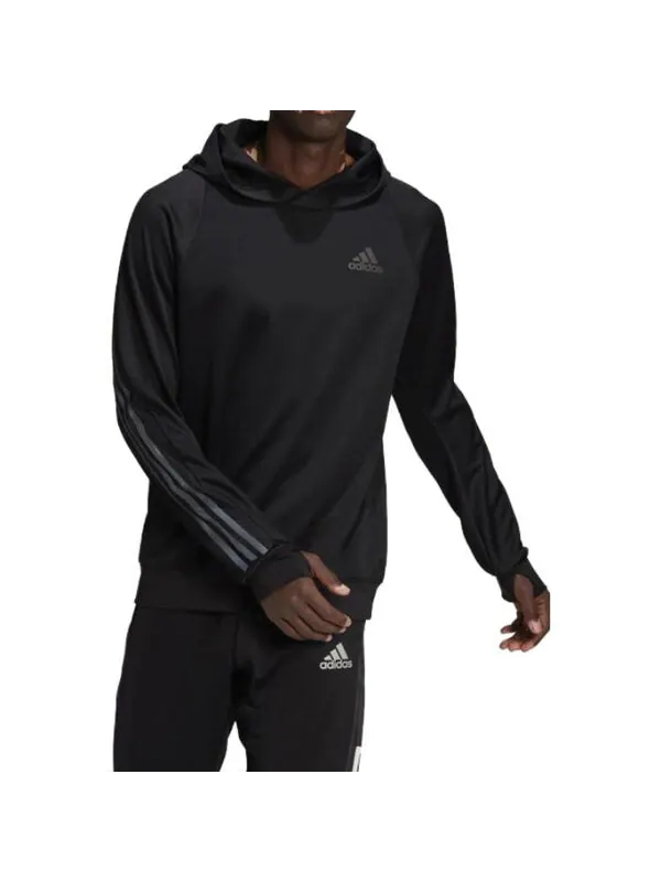 Толстовка с капюшоном run icon Толстовка Adidas — изображение 2 из 4, черный