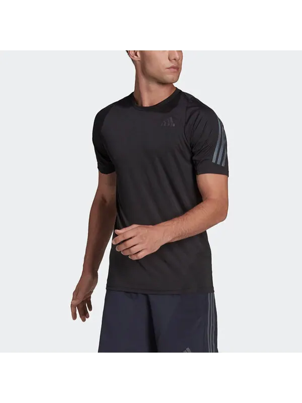 Футболка Men's adidas Round Neck Short Sleeve Pullover Solid Color Black T-Shirt — изображение 2 из 4, мульти