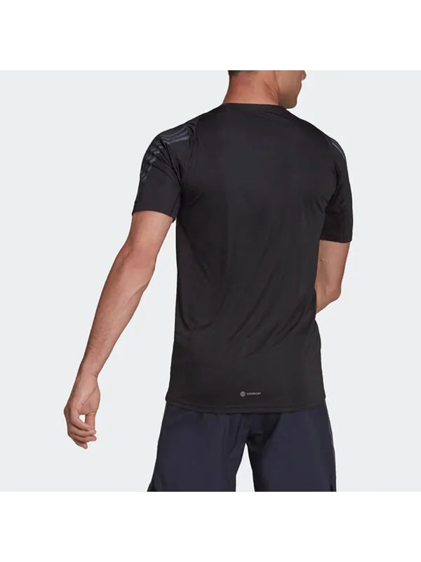 Футболка Men's adidas Round Neck Short Sleeve Pullover Solid Color Black T-Shirt — изображение 3 из 4, мульти