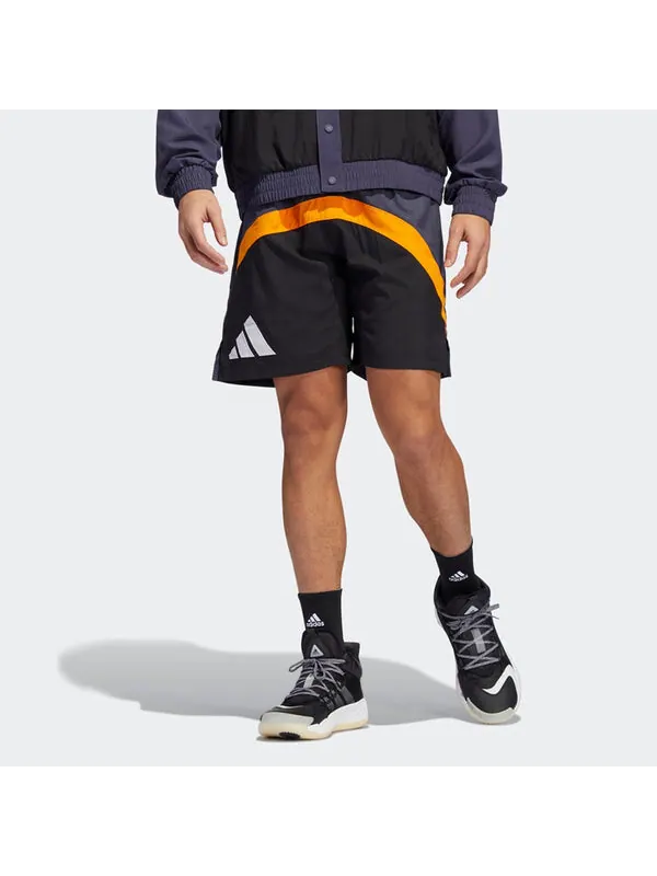Шорты галактика баскетбольные шорты Adidas — изображение 3 из 4, черный/синий/оранжевый