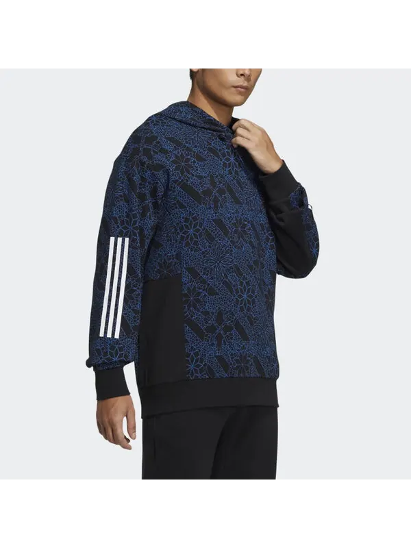 Толстовка Men's adidas Full Print Sports Pullover Navy Blue — изображение 4 из 4, мульти