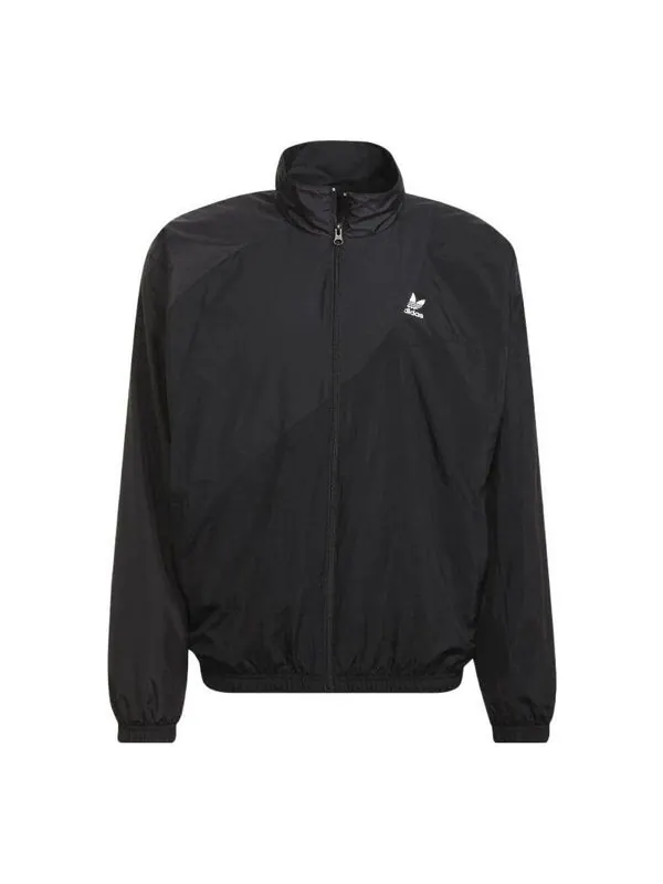 Куртка Men's adidas originals Solid Color Printing Long Sleeves Stand Collar Sports Black Jacket — изображение 1 из 4, мульти