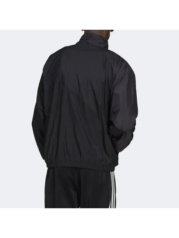 Куртка Men's adidas originals Solid Color Printing Long Sleeves Stand Collar Sports Black Jacket — изображение 3 из 4, мульти