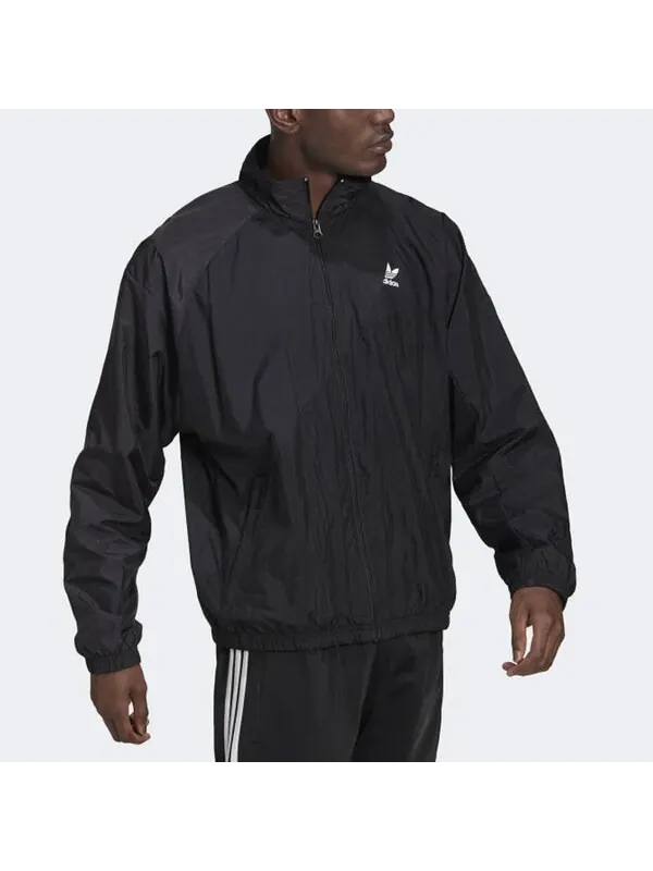 Куртка Men's adidas originals Solid Color Printing Long Sleeves Stand Collar Sports Black Jacket — изображение 4 из 4, мульти