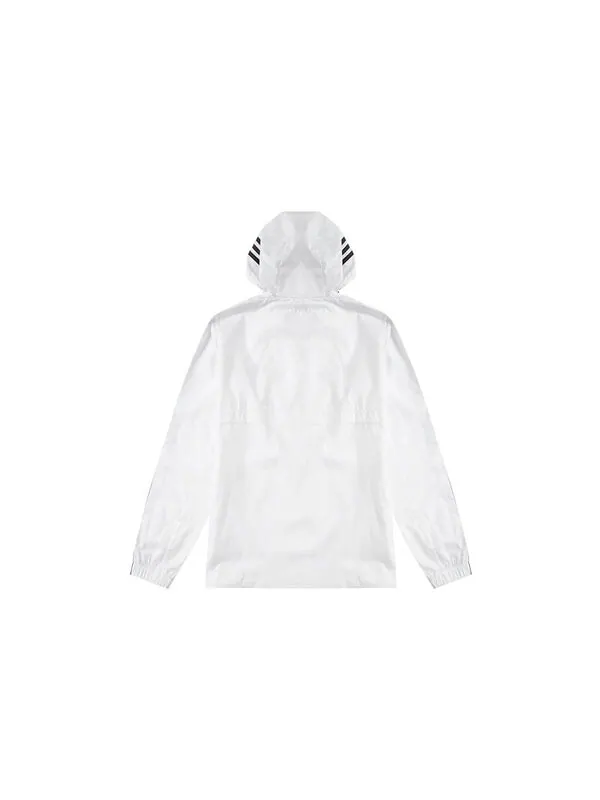 Куртка adidas Stripe Logo Micro Mark Printing Sports Training Hooded Jacket White — изображение 2 из 4, мульти