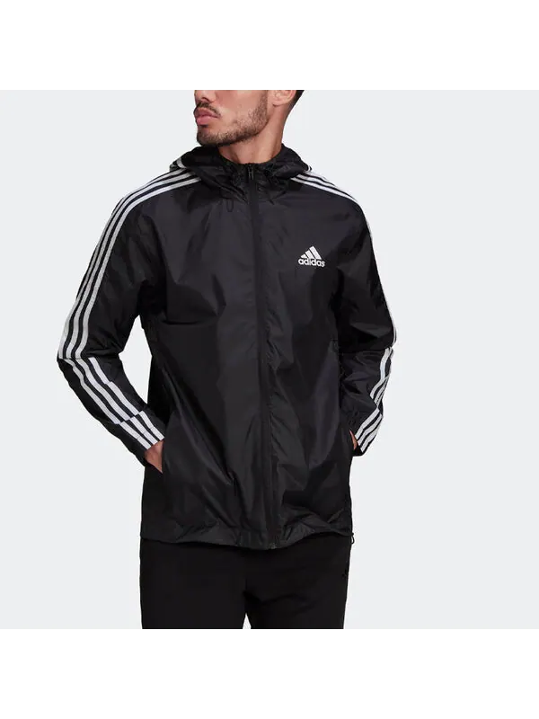 Куртка adidas M 3S Wb Stripe Logo Micro Mark Printing Sports Training Hooded Jacket Black — изображение 2 из 4, мульти