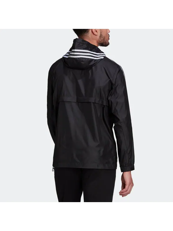 Куртка adidas M 3S Wb Stripe Logo Micro Mark Printing Sports Training Hooded Jacket Black — изображение 3 из 4, мульти