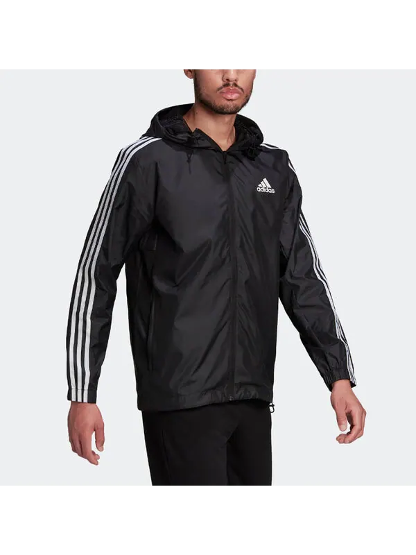 Куртка adidas M 3S Wb Stripe Logo Micro Mark Printing Sports Training Hooded Jacket Black — изображение 4 из 4, мульти