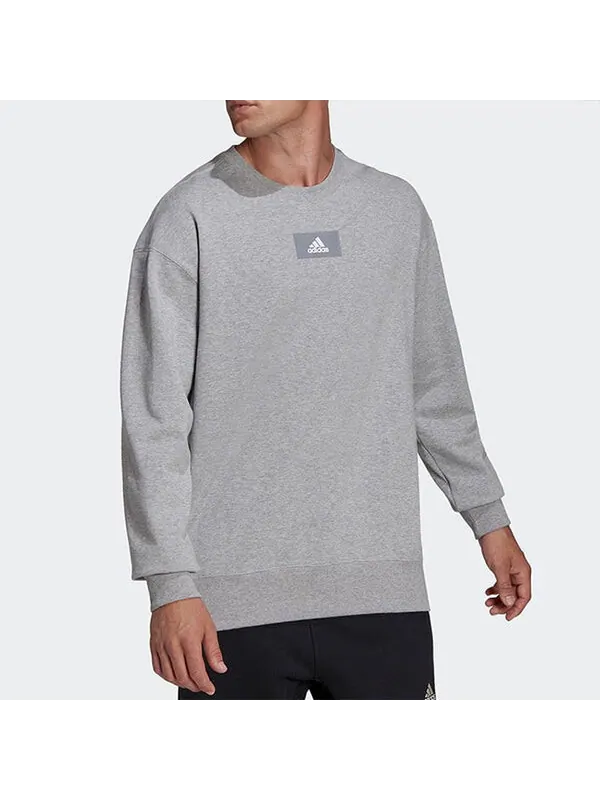 Толстовка Men's adidas Round Neck Training Sports Knit Casual Gray — изображение 3 из 3, мульти