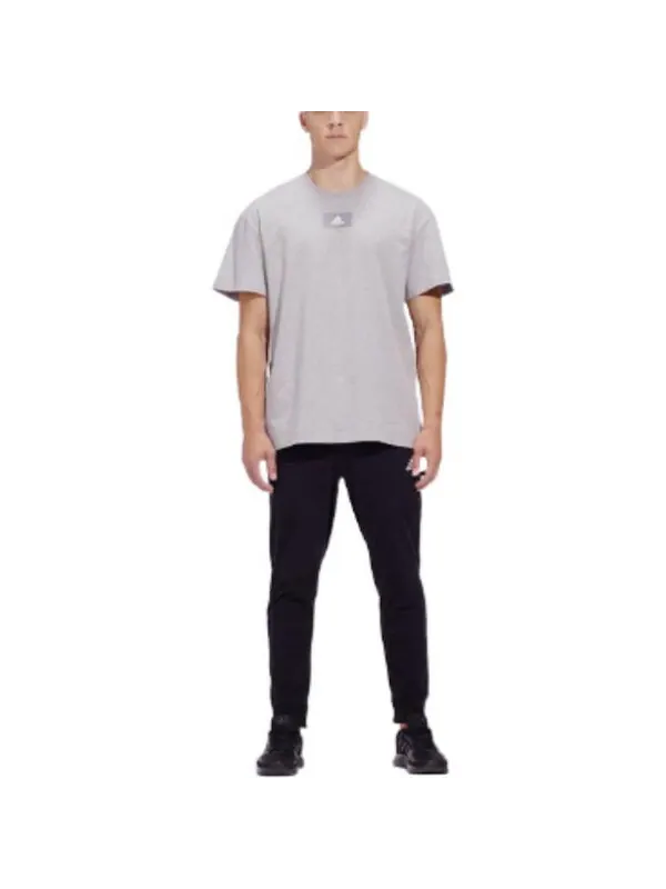 Футболка adidas M Fv T Solid Color Logo Athleisure Casual Sports Round Neck Short Sleeve Gray — изображение 2 из 4, мульти