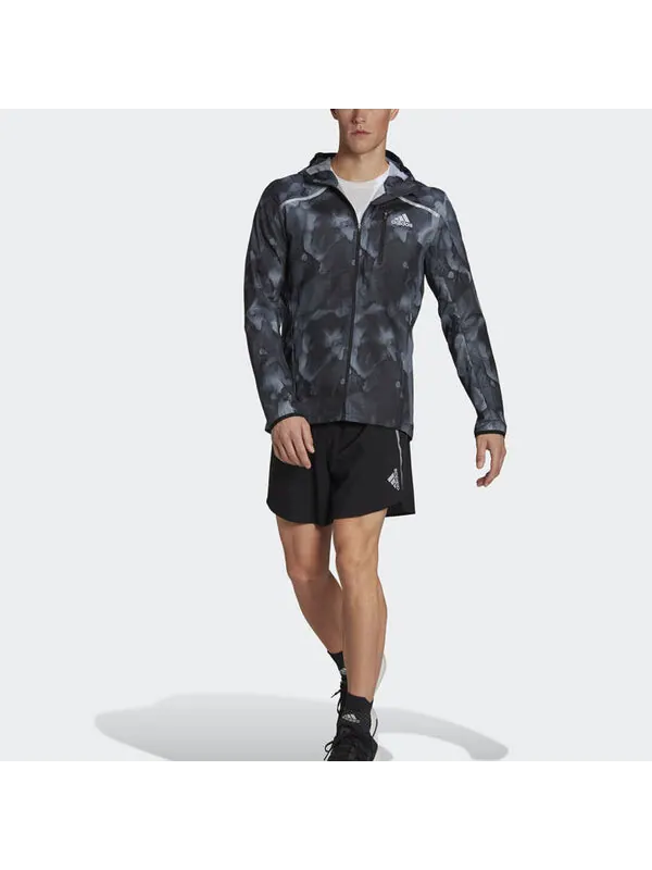 Куртка adidas Marathon Jkt Running Sports Hooded Jacket Black — изображение 2 из 4, мульти