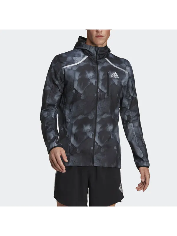 Куртка adidas Marathon Jkt Running Sports Hooded Jacket Black — изображение 4 из 4, мульти