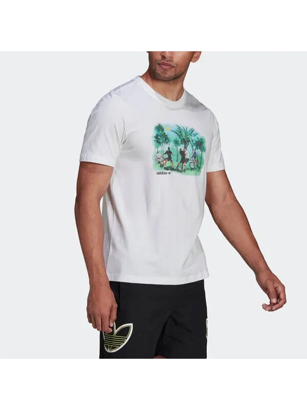 Футболка adidas originals Character Pattern Printing Round Neck Short Sleeve White — изображение 4 из 4, мульти