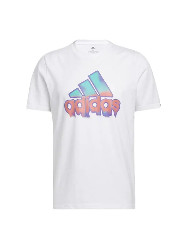 Футболка men's ss22 alphabet logo round neck short sleeve white t-shirt Adidas — изображение 1 из 4, мульти