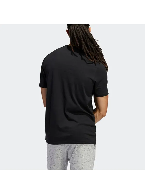 Футболка Men's adidas Alphabet Logo Round Neck Short Sleeve Black T-Shirt — изображение 3 из 4, мульти