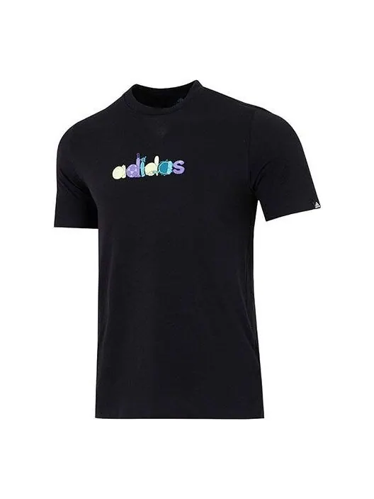 Футболка Men's adidas Sports Training Short Sleeve Black T-Shirt — изображение 1 из 2, мульти