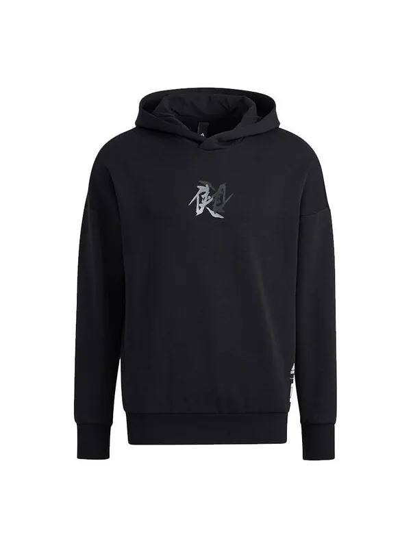Толстовка Men's adidas Wj Swt Hood Martial Arts Series Printing Sports Black — изображение 1 из 4, черный
