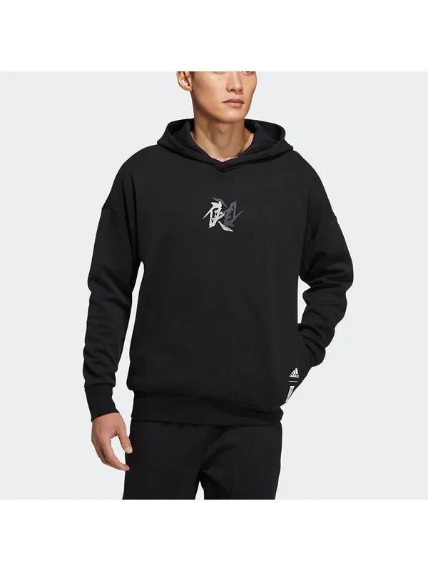 Толстовка Men's adidas Wj Swt Hood Martial Arts Series Printing Sports Black — изображение 2 из 4, черный