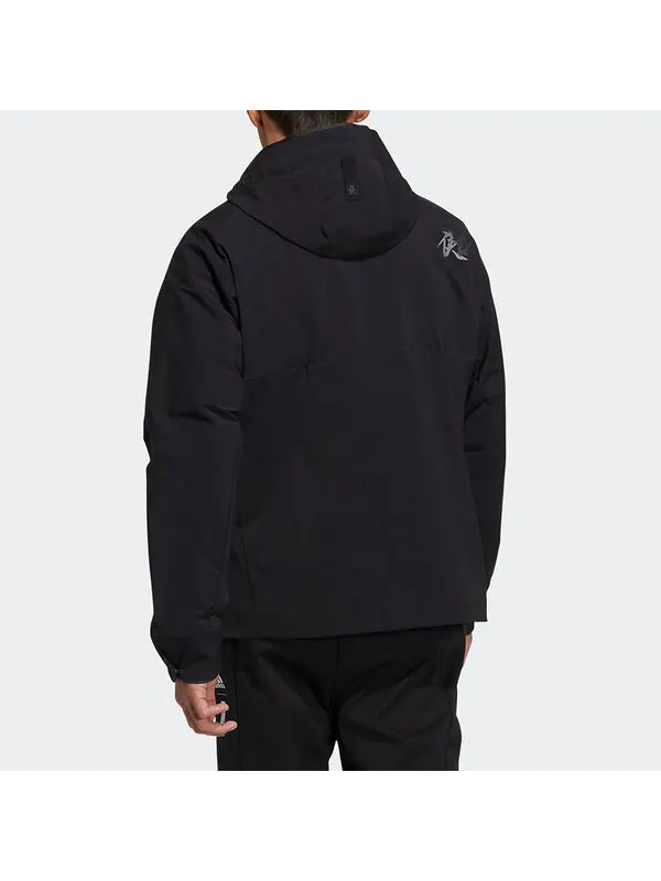 Куртка Men's adidas Wj Wv Jkt Martial Arts Series Logo Hooded Fleece Lined Sports Jacket Black — изображение 4 из 4, черный