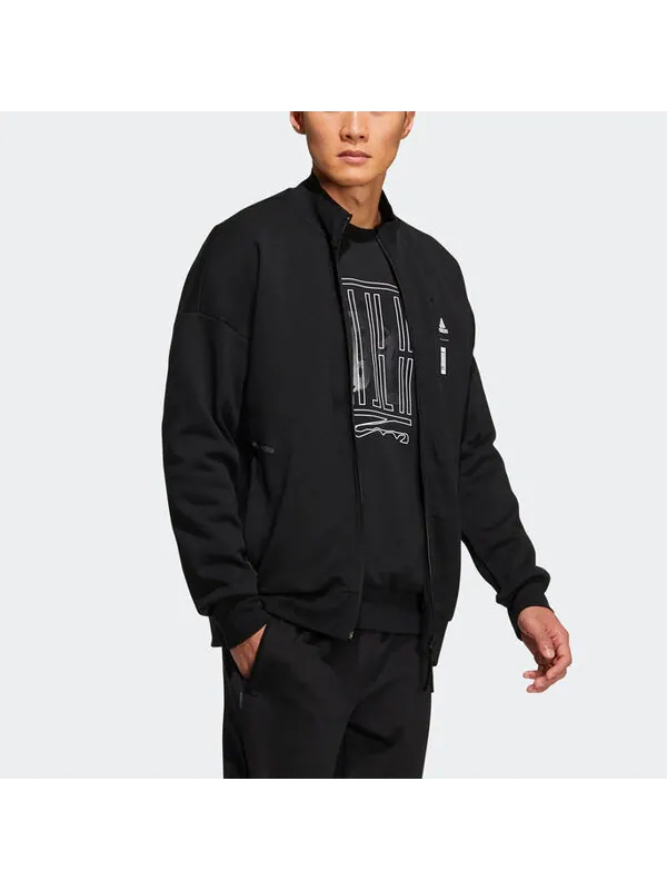 Куртка Men's adidas Martial Arts Series Stand Collar Sports Jacket Black — изображение 4 из 4, черный