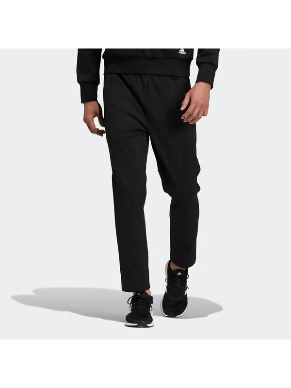 Спортивные штаны Men's adidas Wj Kn Pm Pnt Solid Color Training Running Sports — изображение 2 из 4, черный