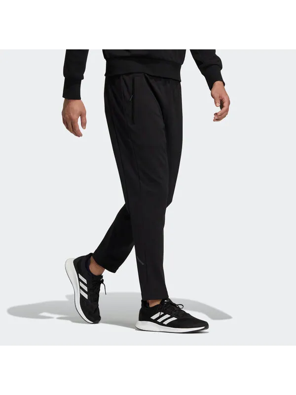 Спортивные штаны Men's adidas Wj Kn Pm Pnt Solid Color Training Running Sports — изображение 4 из 4, черный