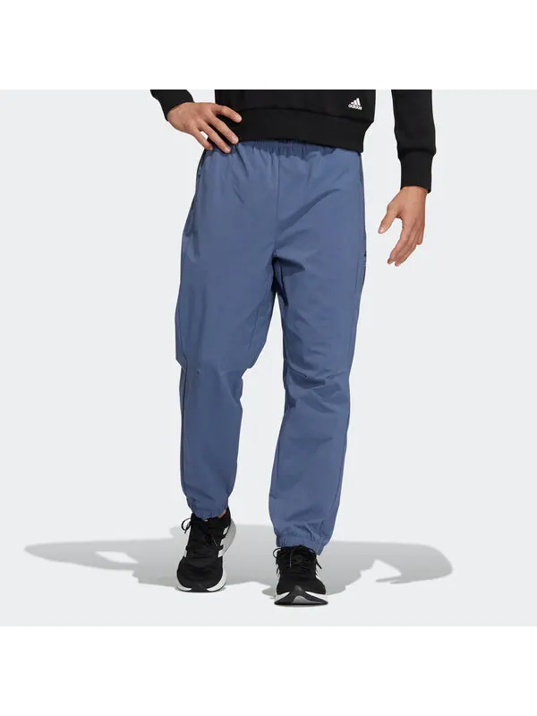 Спортивные штаны Men's adidas Wj Wv Pnt Martial Arts Series Woven Loose Bundle Feet Sports — изображение 2 из 4, синий