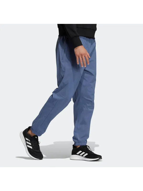 Спортивные штаны Men's adidas Wj Wv Pnt Martial Arts Series Woven Loose Bundle Feet Sports — изображение 4 из 4, синий