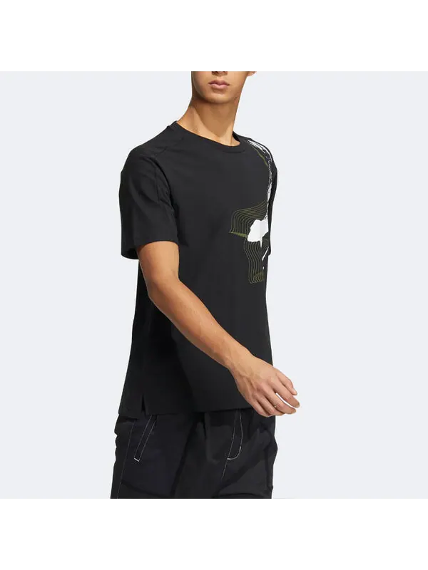 Футболка adidas Wj Gfx Story Casual Breathable Round Neck Sports Short Sleeve Black — изображение 4 из 4, мульти