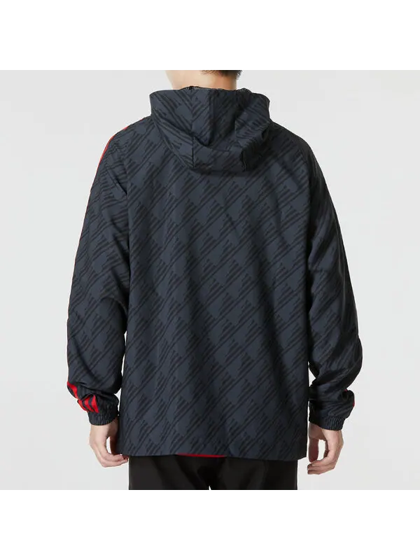 Куртка manchester united 3 stripe dna ветровка Куртка Adidas — изображение 3 из 4, черный