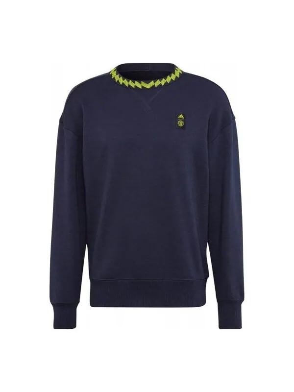 Толстовка Men's adidas Solid Color Logo Athleisure Casual Sports Pullover Round Neck Blue — изображение 1 из 4, мульти